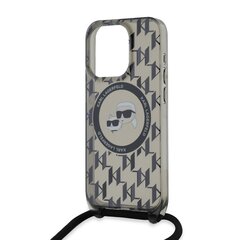 Karl Lagerfeld IML Monogram Crossbody K&CH Heads MagSafe Case for iPhone 15 Pro Max Black цена и информация | Чехлы для телефонов | kaup24.ee