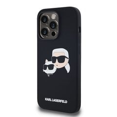 Karl Lagerfeld Liquid Silicone Double Heads MagSafe Case for iPhone 14 Pro Black цена и информация | Чехлы для телефонов | kaup24.ee