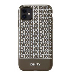 DKNY PU Leather Repeat Pattern Bottom Stripe MagSafe Case for iPhone 11 Brown цена и информация | Чехлы для телефонов | kaup24.ee