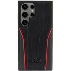 Audi Genuine Leather MagSafe S24 Ultra S928 czarno-czerwony|black-red hardcase AU-TPUPCS24U-R8|D3-RD цена и информация | Чехлы для телефонов | kaup24.ee