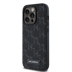 Karl Lagerfeld PU Leather Monogram Metal Logo MagSafe Case for iPhone 14 Pro Black цена и информация | Чехлы для телефонов | kaup24.ee