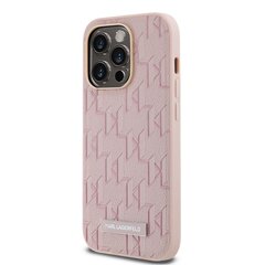 Karl Lagerfeld PU Leather Monogram Metal Logo MagSafe Case for iPhone 14 Pro Max Pink цена и информация | Чехлы для телефонов | kaup24.ee