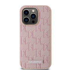 Karl Lagerfeld PU Leather Monogram Metal Logo MagSafe Case for iPhone 14 Pro Max Pink цена и информация | Чехлы для телефонов | kaup24.ee