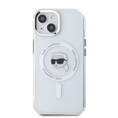 Karl Lagerfeld IML Karl Head Metal Frame MagSafe Case for iPhone 15 Transparent цена и информация | Чехлы для телефонов | kaup24.ee