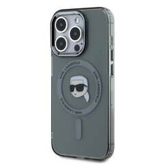 Karl Lagerfeld IML Karl Head Metal Frame MagSafe Case for iPhone 15 Pro Black цена и информация | Чехлы для телефонов | kaup24.ee