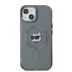 Karl Lagerfeld IML Choupette Head Metal Frame MagSafe Case for iPhone 15 Black цена и информация | Чехлы для телефонов | kaup24.ee