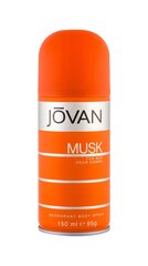 Parfümeeritud spreideodorant Jovan Musk meestele 150 ml hind ja info | Lõhnastatud kosmeetika meestele | kaup24.ee