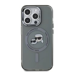 Karl Lagerfeld IML K&CH Heads Metal Frame MagSafe Case for iPhone 15 Pro Max Black цена и информация | Чехлы для телефонов | kaup24.ee