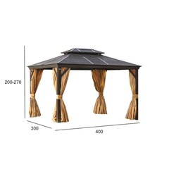 4-seinaga aiapaviljon Sunset, 400x300, pruun hind ja info | Varikatused ja aiapaviljonid | kaup24.ee