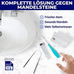 Tonsillenstein Remover Set | Удалить и предотвратить миндальные камни | Против злобного дыхания | Облегчает боль в горле | Инъекция, Tonsillenstein удален с помощью светодиодного света и очистителя языка | ОРАВИКС цена и информация | Для ухода за зубами | kaup24.ee