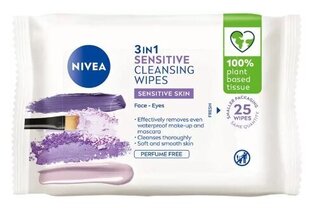 (DE) Nivea Bio Puhastav Tundliku Naha Näopuhastuslapid, 25 tk (TOODE SAKSAMAALT) hind ja info | Näopuhastusvahendid | kaup24.ee