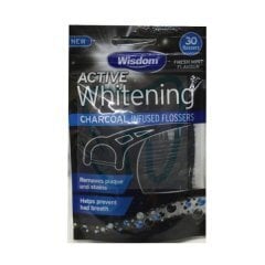 Wisdom Active Whitening CHARCOAL hambaniit puusöega pulgal. (30 tk) hind ja info | Suuhügieen | kaup24.ee