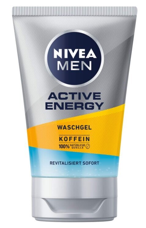 Nivea Meestele, Aktiivne Energia, Kofeiiniga Puhastav Geel, 100 ml (Saksa toode) цена и информация | Näopuhastusvahendid | kaup24.ee