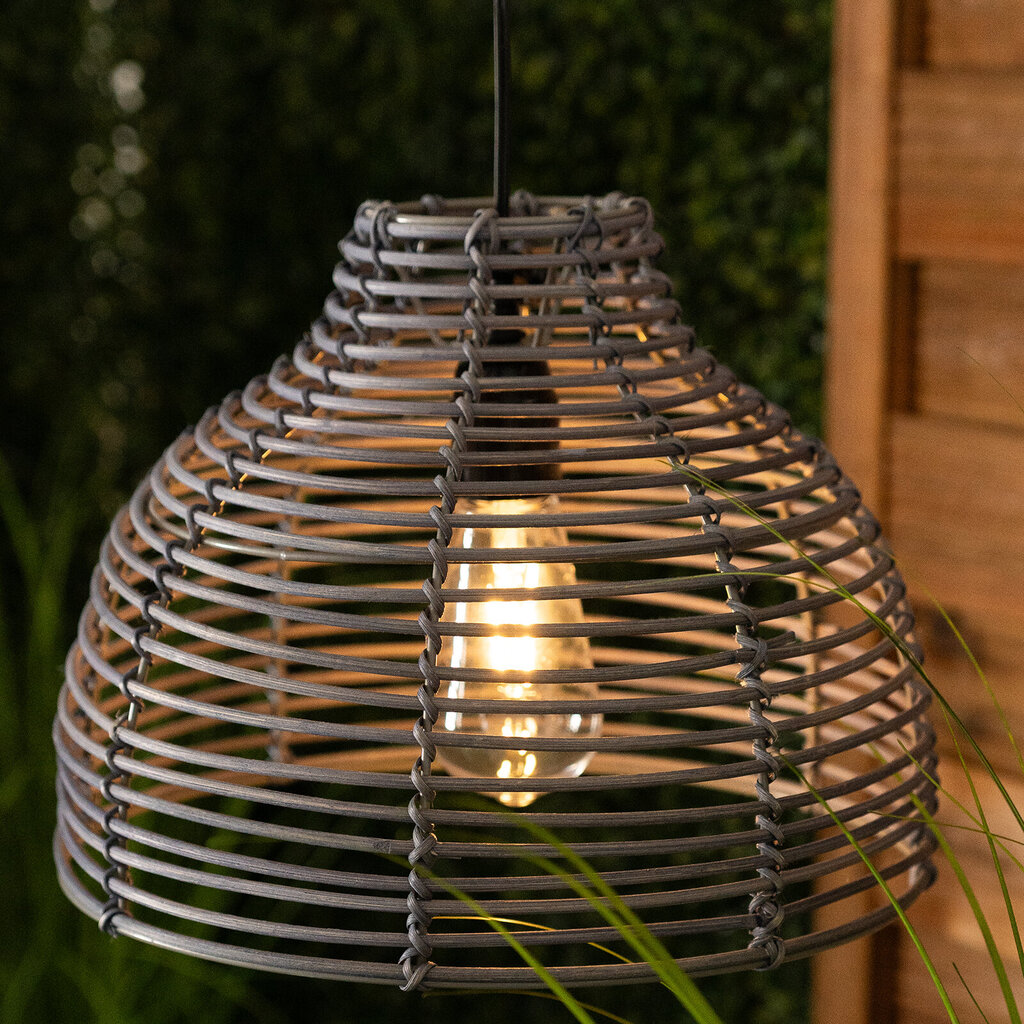 LED Solar Pendant Outdoor Garden Rattan Lamp 3000K IP44 VEXA LUMILED цена и информация | Aia- ja õuevalgustid | kaup24.ee