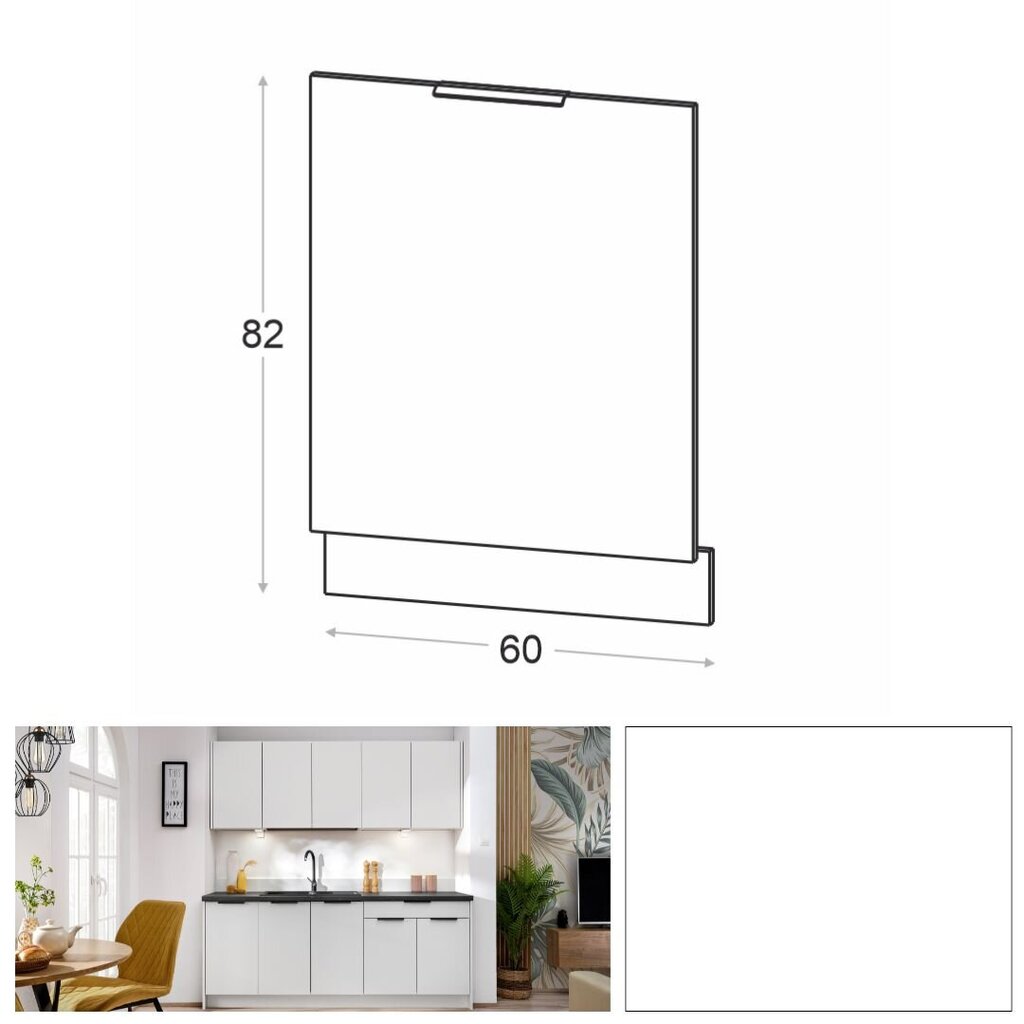 Novo nõudepesumasina esiosa 60 cm, matt valge цена и информация | Köögikapid | kaup24.ee