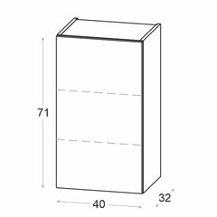 NOVO ülemine köögikapp 40 cm, valge matt hind ja info | Köögikapid | kaup24.ee