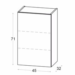 NOVO ülemine köögikapp 45 cm, valge matt hind ja info | Köögikapid | kaup24.ee