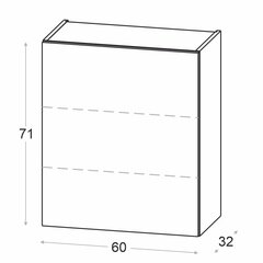 NOVO ülemine köögikapp 60 cm, matt valge hind ja info | Köögikapid | kaup24.ee