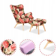 Luna Print Skandinaavia tugitool pouffe jalatoega Family Furniture lilleline lilleline цена и информация | Кресла в гостиную | kaup24.ee