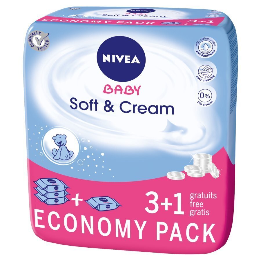 Nivea Baby Soft & Cream niisked salfrätikud 252 tk цена и информация | Niisked salvrätikud, vatipadjad ja -tikud | kaup24.ee