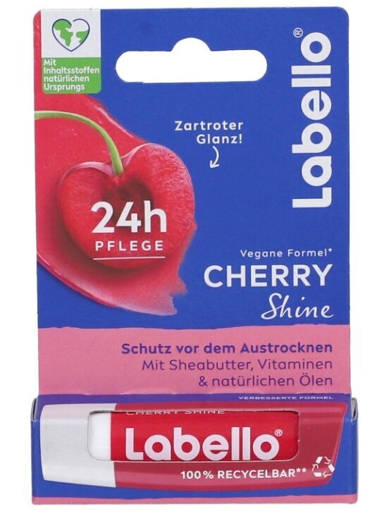 (DE) Labello, Cherry Shine, Huulepalsam, 4,8g (TOODE SAKSAMAALT) цена и информация | Huulepulgad, -läiked, -palsamid, vaseliin | kaup24.ee