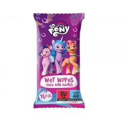 Салфетки влажные My Little Pony клубника, 15 шт цена и информация | Ватная продукция, влажные салфетки | kaup24.ee