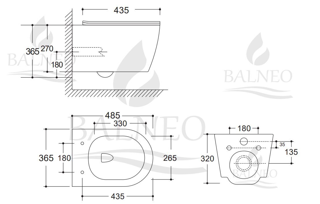 Ripptualett Balneo Luxa Wc, valge hind ja info | WС-potid | kaup24.ee