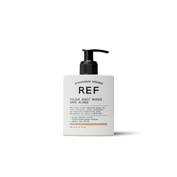 REF Colour Boost Masque toitev mask värvipigmentidega, mis taaselustab värvi Tume blond 200 ml hind ja info | Maskid, õlid, seerumid | kaup24.ee