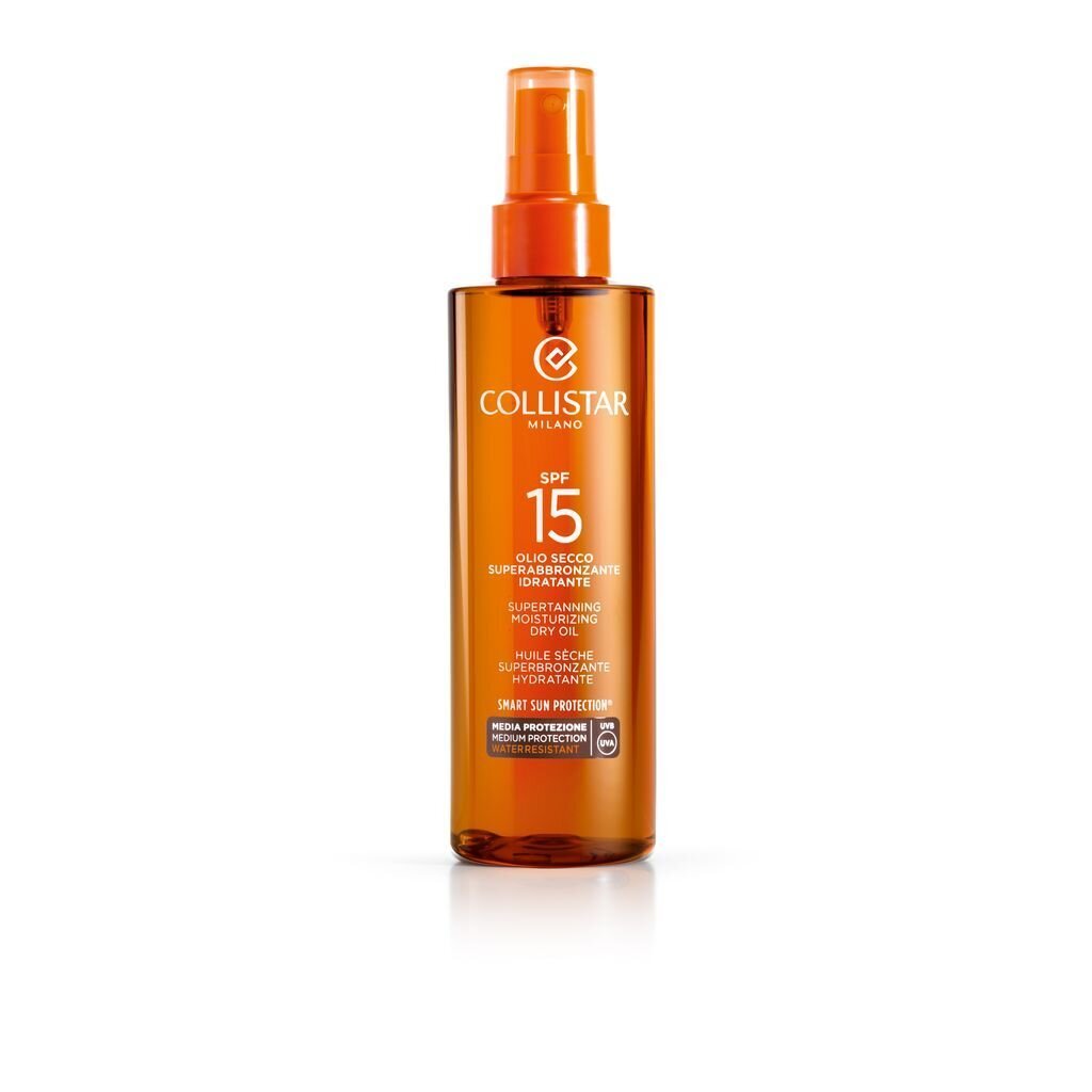 Päevitusõli Collistar Supertanning Dry Oil SPF 15 200 ml hind ja info | Päikesekreemid | kaup24.ee