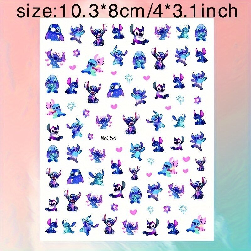 '1 tk Disney Cartoon Stitch küünte kleebis Cartoon Lilo ja Stitch küünte kaunistus Miki ja Minnie küünekleebised DIY Anime kleebised' hind ja info | Maniküüri ja pediküüri tarvikud | kaup24.ee