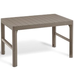 Садовый стол Lyon Rattan Table, бежевый цена и информация | Садовые столы и столики | kaup24.ee