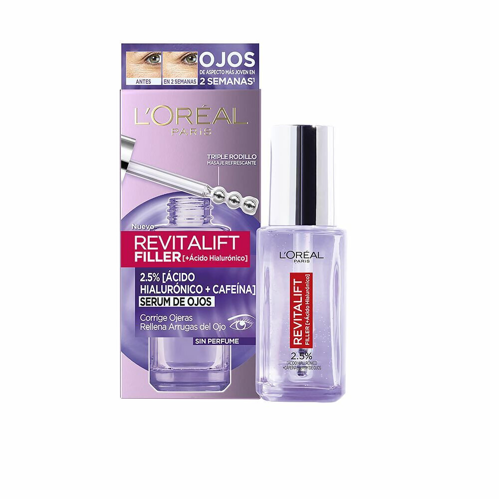 Silmaümbrusseerum L'Oreal Make Up Revitalift Filler Silmaaluste kottide vastu Kortsudevastane (20 ml) hind ja info | Silmakreemid, seerumid | kaup24.ee