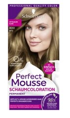 (DE) Schwarzkopf, Perfect Mousse, 800 Keskmise Blond, Juuksevärvivahuga pikkkestva intensiivse värvitulemuse saamiseks hind ja info | Juuksevärvid | kaup24.ee