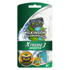 Ühekordsed pardlid Wilkinson Sword Xtreme-3 Sensitive 4 Ühikut hind ja info | Raseerimisvahendid | kaup24.ee