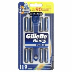 Käsitsi habemeajamise žilett Gillette Blue3 Hybrid 8 Ühikut hind ja info | Raseerimisvahendid | kaup24.ee