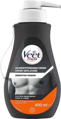 VEET MEN Удаление волос чувствительная к крему - с донором и шпателем, 1 х 400 мл цена и информация | Косметика и средства для бритья | kaup24.ee