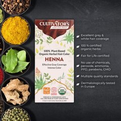 Taimne punane juuksevärv Henna, Cultivator's, 100 g цена и информация | Краска для волос | kaup24.ee