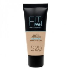 Maybelline Fit Me! Foundation Matte + Poreless 220 Natural Beige с матирующим эффектом 30 мл цена и информация | Пудры, базы под макияж | kaup24.ee