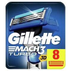 Насадки для бритвы Gillette Mach3 Turbo, 8 шт. цена и информация | Косметика и средства для бритья | kaup24.ee