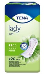 Anatoomilised sisetallad, Tena Lady Slim, Mini, 20 tk hind ja info | Tampoonid, hügieenisidemed, menstruaalanumad | kaup24.ee