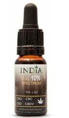 India, Kanepiõli Full Spectrum 10%, 10 ml hind ja info | Eeterlikud ja kosmeetilised õlid | kaup24.ee