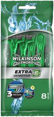 Ühekordne raseerija Wilkinson X8 Extra 3 Pure Sensitive, 8 tk hind ja info | Raseerimisvahendid | kaup24.ee