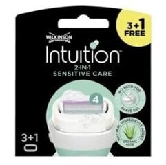 Raseerimispea Wilkinson Raseerija Blade Intuition Naturals Sensitive Care, 4 tk hind ja info | Raseerimisvahendid | kaup24.ee