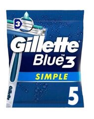 Raseerija Gillette Blue3 Simple, 5 tk hind ja info | Raseerimisvahendid | kaup24.ee