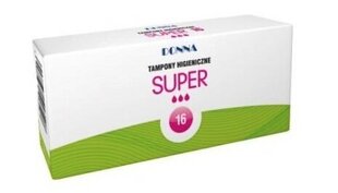 Donna New Hügieenilised Tamponid, Super, 16 tk - Pikk Säilivusaeg! hind ja info | Tampoonid, hügieenisidemed, menstruaalanumad | kaup24.ee