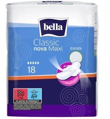 Bella Classic Nova Maxi Tiivadega Hügieenisidemed, 18 tk hind ja info | Tampoonid, hügieenisidemed, menstruaalanumad | kaup24.ee