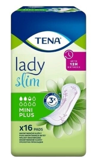 Anatoomilised sisestused, Tena Lady Slim, Mini Plus, 16 tk - Pikk aegumiskuupäev! hind ja info | Tampoonid, hügieenisidemed, menstruaalanumad | kaup24.ee