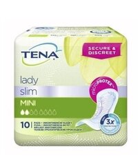 Anatoomilised sisetallad, Tena Lady Slim, Mini, 10 tk hind ja info | Tampoonid, hügieenisidemed, menstruaalanumad | kaup24.ee