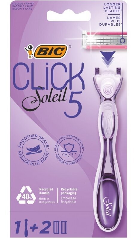 Bic, habemenuga Click 5 Soleil + 2 vahetatavat tera цена и информация | Raseerimisvahendid | kaup24.ee