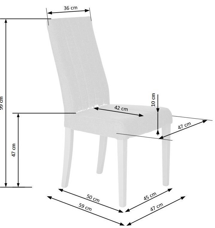 2-tooli komplekt Diego, hall/tamm hind ja info | Söögilaua toolid, köögitoolid | kaup24.ee